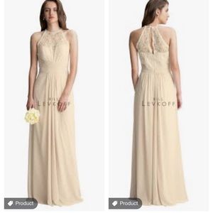 Bill Levkoff Bridesmaid dress, 1412, Cream and Pistachio